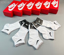 Kit de Meias Cano baixo Nike com 5 Pares (Branco)