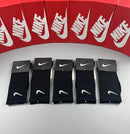 Kit de Meias Cano alto Nike com 5 Pares (Preto)