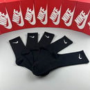 Kit de Meias Cano alto Nike com 5 Pares (Preto)